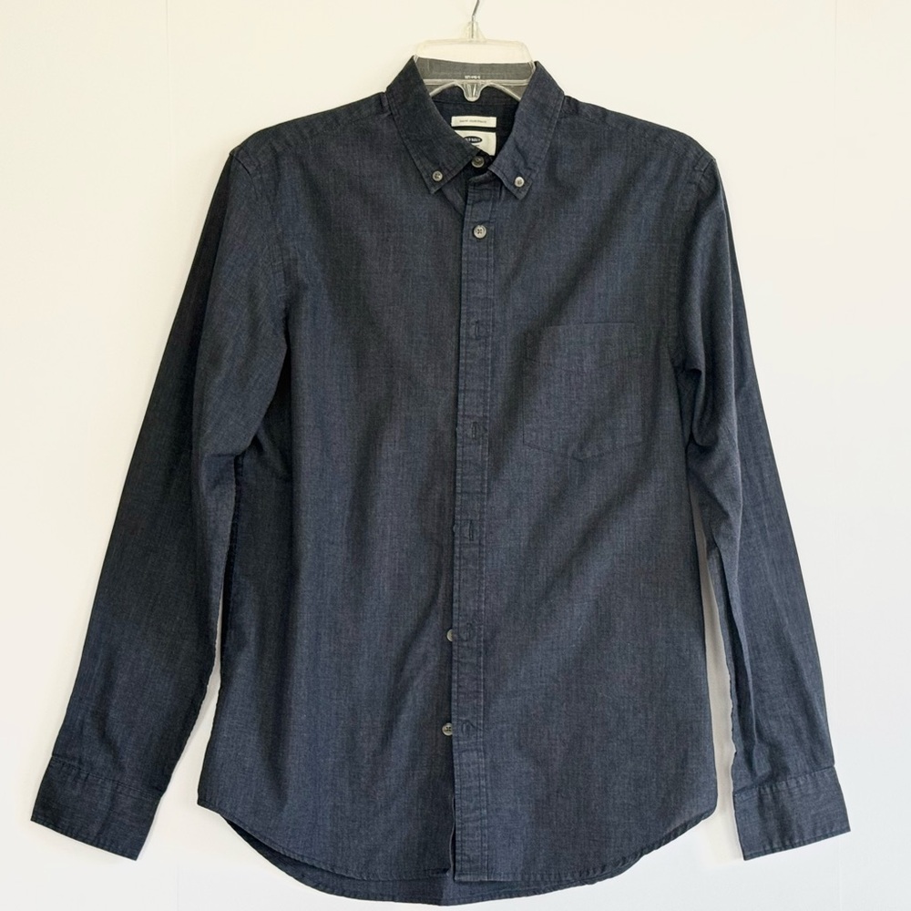 Old Navy Men’s Slim Fit Poplin Button-Down Shirt – Size Small, Blue